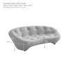 96.5"Modern Curved living room sofa ,gray