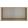 TV Cabinets 2 pcs White and Sonoma Oak 28.3"x13.8"x14.4" Engineered Wood