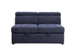 ACME Nekoda Storage Sleeper Sectional Sofa and Ottoman, Navy Blue Fabric 55520