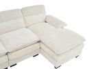 U-shaped profile sofa, including two single seats and two chaise, modular sofa, Chenille sofa,White