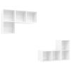 Wall-mounted TV Cabinets 4 pcs High Gloss White Engineered Wood