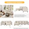 U_STYLE 5 Pieces L shaped Sofa with Removable Ottomans and comfortable waist pillows