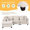 U_STYLE 5 Pieces L shaped Sofa with Removable Ottomans and comfortable waist pillows