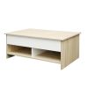 Lift Top Coffee Table w/Hidden Storage & 2 Open Shelves for Living Room Reception Room Office