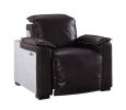 ACME Nernoss Power Motion Recliner, Dark Grain Brown Leather & Aluminum 59943