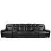 Trevor Triple 4 Seats Power Sofa With 2 Console ,Genuine Leather, Lumbar Support, Adjustable Headrest, USB & Type C Charge Port, Middle Armless Chair