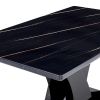 Table and chair set, modern dining table, black tabletop and black MDF leg table, soft and comfortable dining chair, perfect for dinner, meetings, hom