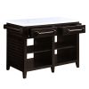 ACME Darwid Kitchen Island in Marble Top Top & Espresso Finish AC00306