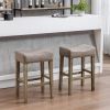 Counter Height 26" Bar Stools for Kitchen Counter Backless Faux Leather Stools Farmhouse Island Chairs (26 Inch; Gray; Set of 2)