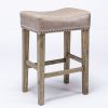 Counter Height 26" Bar Stools for Kitchen Counter Backless Faux Leather Stools Farmhouse Island Chairs (26 Inch; Gray; Set of 2)
