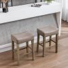 Counter Height 26" Bar Stools for Kitchen Counter Backless Faux Leather Stools Farmhouse Island Chairs (26 Inch; Gray; Set of 2)