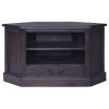 Corner TV Cabinet Light Black Coffee Solid Mahogany Wood