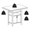 Albany High Table with Cabinet; Walnut