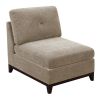 Camel Chenille Fabric Modular Sectional 6pc Set Living Room Furniture U-Sectional Couch 2x Corner Wedge 2x Armless Chairs and 2x Ottomans Tufted Back