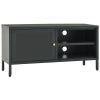 TV Stand Anthracite 35.4"x11.8"x17.3" Steel and Glass