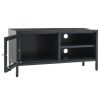 TV Stand Anthracite 35.4"x11.8"x17.3" Steel and Glass