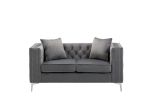 Lorreto Gray Velvet Fabric Sofa Loveseat Chair Living Room Set