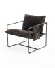 2 Sets 1 Case, Upholstered hanging armchair with arm pocket metal frame, crushed foam cushions and skin-friendly braid for living room and bedroom. Da