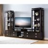 66" TV Stand with Four Drawers, Two Center Storage Shelves in Red Cocoa