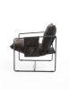 2 Sets 1 Case, Upholstered hanging armchair with arm pocket metal frame, crushed foam cushions and skin-friendly braid for living room and bedroom. Da