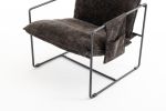 2 Sets 1 Case, Upholstered hanging armchair with arm pocket metal frame, crushed foam cushions and skin-friendly braid for living room and bedroom. Da