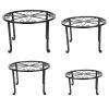 4Packs Iron Plotted Plant Stands Shelves Heavy Duty Round Flower Pot Holder Rack Home Yard Garden Patio D√©cor