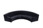 Black Velvet Curved Sofa