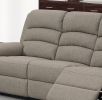 Modern Light Brown Color Burlap Fabric Recliner Motion Sofa 1pc Plush Couch Manual Motion Sofa Living Room Furniture