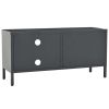 TV Stand Anthracite 35.4"x11.8"x17.3" Steel and Glass