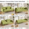 70.47" Green Fabric Double Sofa with Split Backrest and Two Throw Pillows,Suitable for living room, apartment, home office