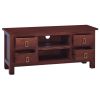 TV Cabinet Classical Brown 39.4"x11.8"x17.7" Solid Mahogany Wood