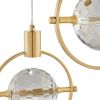 Hollywood Circle 3 Light Pendant, Integrated LED, Dimmable, Gold