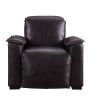 ACME Nernoss Power Motion Recliner, Dark Grain Brown Leather & Aluminum 59943