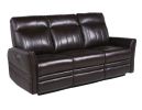 Luxury Power Reclining Sofa Recliner in Dark Brown Top-Grain Leather - Ultimate Comfort with Power Leg Rest and Articulating Headrest - Elegant and Re