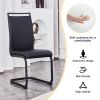 Table and chair set, modern dining table, black tabletop and black MDF leg table, soft and comfortable dining chair, perfect for dinner, meetings, hom
