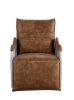 ACME Qalurne Power Recliner w/Swivel Function, 2-Tone Mocha Top Grain Leather & Aluminum 59942