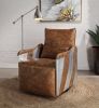ACME Qalurne Power Recliner w/Swivel Function, 2-Tone Mocha Top Grain Leather & Aluminum 59942