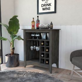 Future Bar Cabinet, Six Built-in Wine Rack, One Open Drawer, One Open Shelf, Carbon Espresso (Color: Carbon Espresso)