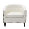 linen Fabric Tufted Barrel ChairTub Chair for Living Room Bedroom Club Chairs