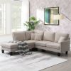 90*88" Terrycloth Modern Sectional Sofa,5-Seat Practical Couch Set with Chaise Lounge,L-Shape minimalist Indoor Furniture with 3 Pillows for Living Ro