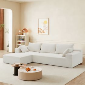 109*68" Modular Sectional Living Room Sofa Set, Modern Minimalist Style Couch, Upholstered Sleeper Sofa for Living Room, Bedroom, Salon, 2 PC Free Com (Color: Cream)