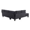 90*88" Terrycloth Modern Sectional Sofa,5-Seat Practical Couch Set with Chaise Lounge,L-Shape minimalist Indoor Furniture with 3 Pillows for Living Ro