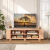 Wooden TV Stand with 8 Open Shelves for TVs up to 65 Inch Flat Screen