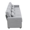 104" 4-Seater Modern Linen Fabric Sofa with Armrest Pockets and 4 Pillows,Minimalist Style Couch for Living Room, Apartment, Office,3 Colors