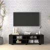 Wooden TV Stand with 8 Open Shelves for TVs up to 65 Inch Flat Screen