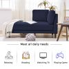 65" Mid-Century Modern Fabric Corner Lounge Chair, Upholstered Indoor Chaise Lounge for Bedroom,Office,Small Living Room & Apartment