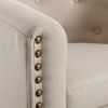 linen Fabric Tufted Barrel ChairTub Chair for Living Room Bedroom Club Chairs