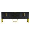 Modern TV Stand for TVs up to 75 Inches, Storage Cabinet with Drawers and Cabinets, Wood TV Console Table with Metal Legs and Handles for Living room