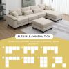 133*65" Corduroy Modular Sectional Sofa,U Shaped Couch with Armrest Bags,6 Seat Freely Combinable Sofa Bed,Comfortable and Spacious Indoor Furniture f