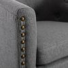 linen Fabric Tufted Barrel ChairTub Chair for Living Room Bedroom Club Chairs